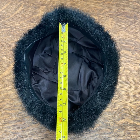 VINTAGE FAUX FUR BROWN LUXURY CHIC WINTER WOMENS NORDIC RETRO HAT - Picture 10 of 10